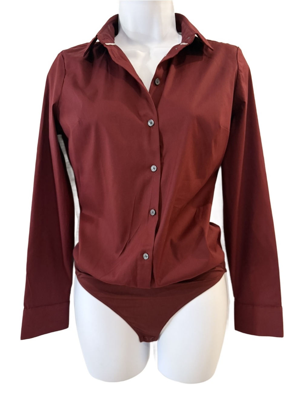 Express Long Sleeve Button Down Bodysuit. Small